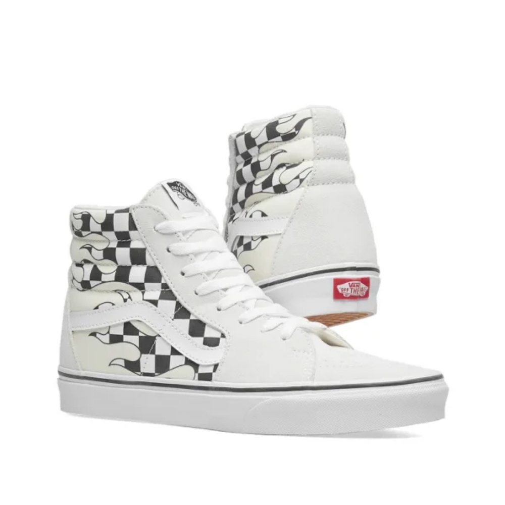 Vans Sk8-Hi Checkerboard Flame White Men's